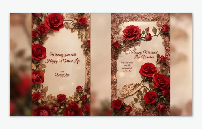 Custom 3D Red Rose Theme Wedding Invitation Instagram Story